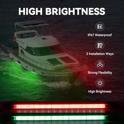 Boats Led Navigation Strip Lights, Red & Green, IP 67 Waterproof - color: RED&GREEN
