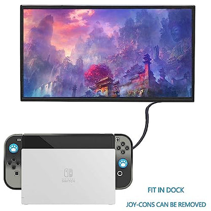 COMCOOL Dockable Case for Nintendo Switch Oled - [9 FT Military Grade Drop Protection] [with Tempered Glass Screen Protector] Protective Cover for Nintendo Switch Oled - Black Offwhite - color: Offwhite Black