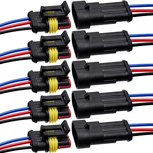 G 3 Pin Waterproof Connector 16AWG Electrical Male Female Wire Plugs - size: 3 PIN