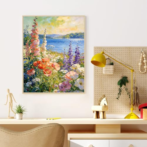Dawnsphere Flowers Paint by Numbers Kit for Adults Without Frame 16x20 in - color: OP-US06