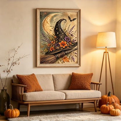 Halloween Diamond Painting Kit for Adults, Witch Hat Diamond Art Kit - color: KM1258-1