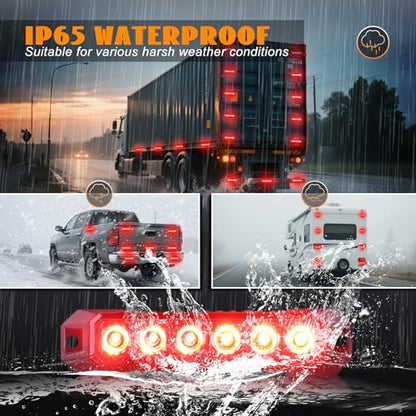 4PCS 6-LED Red Flashing Strobe Lights for Trucks Cars Vehicles