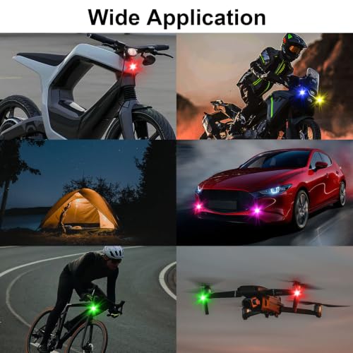 4PCS USB Rechargeable Wireless LED Strobe Lights for Car Drone Bike