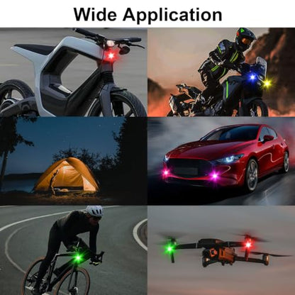 4PCS USB Rechargeable Wireless LED Strobe Lights for Car Drone Bike
