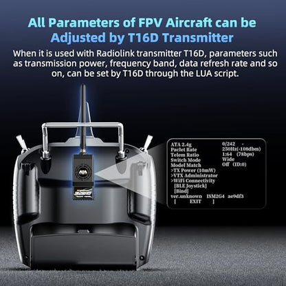 Radiolink ATA ELRS 2.4G Nano OpenTX Module, Max 1W High Power, 1000Hz Refresh Rate, Internal Cooling Fan, Compatible with T12D, T16D and Radios with Nano/Lite Module Bay (Not for JR Bay)