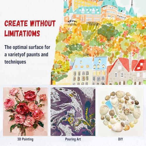 12x12 Canvas for Painting, 6 Pack Primed Stretched Canvases for Art - size: 12*12-6