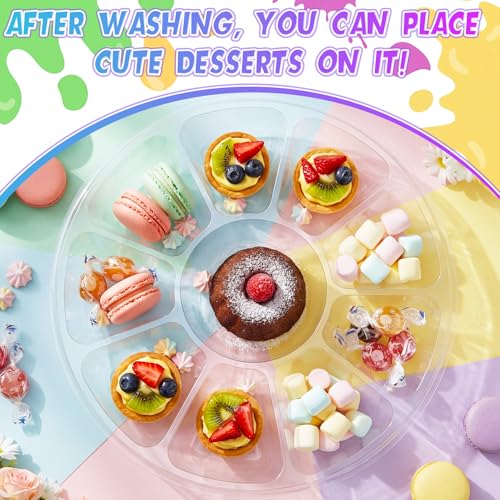 100 Pcs Large Clear Paint Tray Palette, Round Petals - style: Round Petals