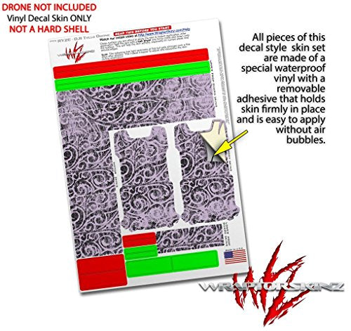 Skin Decal Wrap 2 Pack Compatible with DJI Ryze Tello Folder Doodles Lavender Drone NOT Included