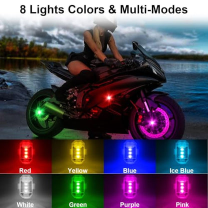 4PCS USB Rechargeable Wireless LED Strobe Lights for Car Drone Bike