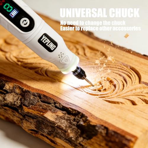 Cordless Rotary Tool, 3.7V Li-ion Electric DIY Mini Grinder Kit with Front LED Work Light, 6 Variable Speed, 68pcs Accessories USB Charging Multi-Tool with Universal Chuck Perfect for Light Duty