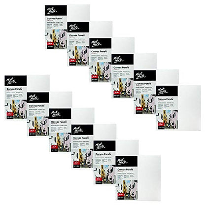 Mont Marte Canvas Panel (pack of 12), 12 X 12 inches, Canvas Panel Great for Students to Professional Artists