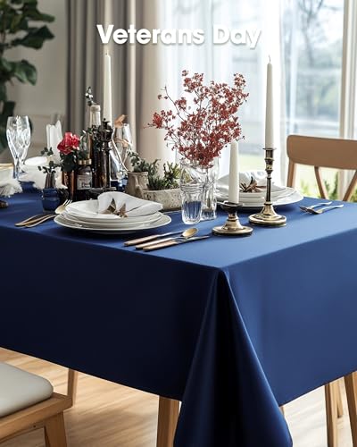 Pureegg Plastic Table Cloth Disposable 6 Pack, 54 x 108 Inch, Navy Blue - color: Navy Blue, size: 54" X 108" Rectangle