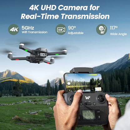 WeFone WF30 Foldable 4K Camera GPS Drone Adult Beginners Brushless Black - style: drone