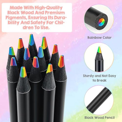 24 Pcs Rainbow Pencils Multi-Color Pencils for Kids Art Supplies 2 Boxes