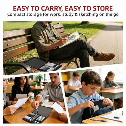 WUO 0.5 mm Mechanical Pencil Set with Eraser Pen Storage Case, 6 PCS - color: Black 4 - 0.5mm (6 Pack)