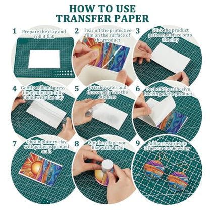 OLYCRAFT 24Pcs 4 Styles Sunrise Sunset Clay Transfer Paper for Polymer - color: Sunrise Sunset