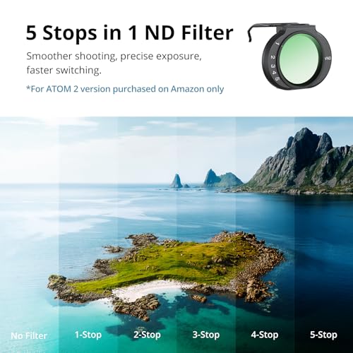 Potensic ND Filter Compatible with Atom 2 Drone, Only for F1.8 Aperture, ND2 to ND 32, 5 Stops Adjustment, Drone Lens Accessory