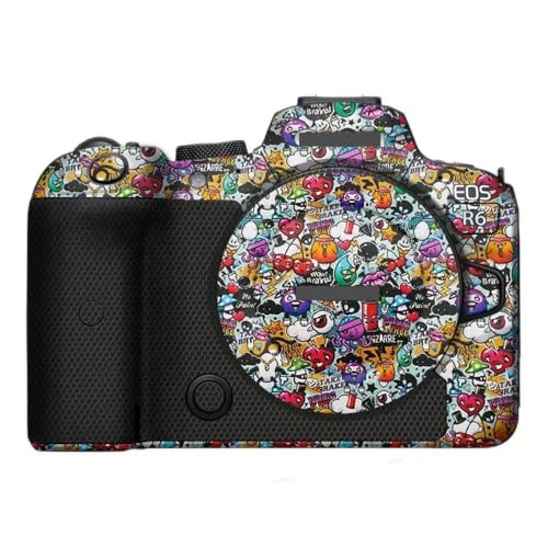Camera R6 Skin for Canon EOS R6 EOSR6 Anti-Scratch Vinyl Wrap Cartoon Film Body Protector Coat Photography Accessories Sticker (Graffiti White) - color: Graffiti White