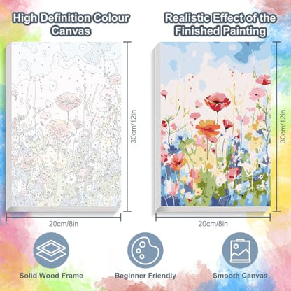 Kalonyth Flowers Framed Paint by Numbers Kit for Adults Beginner 8x12 inch - color: Frame-OP-US07