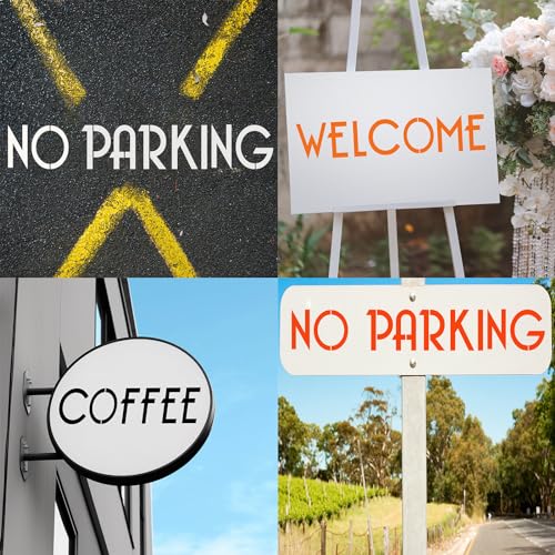 YEAJON 12 Inch Letter Stencils and Numbers, 42 Pcs Alphabet Drawing Stencils, Reusable Plastic Craft Templates for Painting on Wood, Wall, Fabric, Rock, Signage - size: 12 Inch