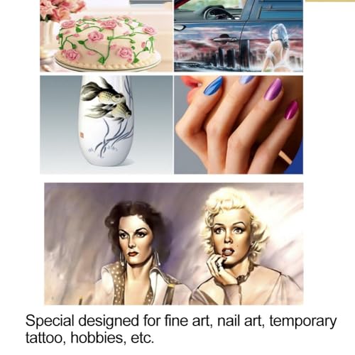0.2mm 2cc Gravity Feed Dual Action Airbrush Kit, Silver, with Dropper and Wrench for Nail Art Body Paint