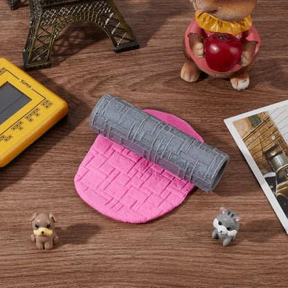 Topography Texture Roller Large Brick Clay Texture Rollers Geometric DIY Embossing Pottery Decortive Tool for Pathfinder, PRG, Miniatures, Tabletop Board Game Topography Accessory - style: Geometric