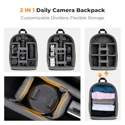 K&F CONCEPT Camera Backpack, DSLR/SLR/Mirrorless Photography Camera Bag - color: 02-Bright Green