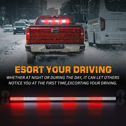 XRIDONSEN 35 inch Traffic Advisor Light Bar Front/Rear Strobe Lights - color: Red//White