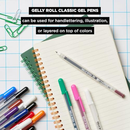 Sakura 57454 Gelly Roll Classic Ass't (05/08/10) 3pk Pen, White - size: 1 Count (Pack of 3), style: Stick