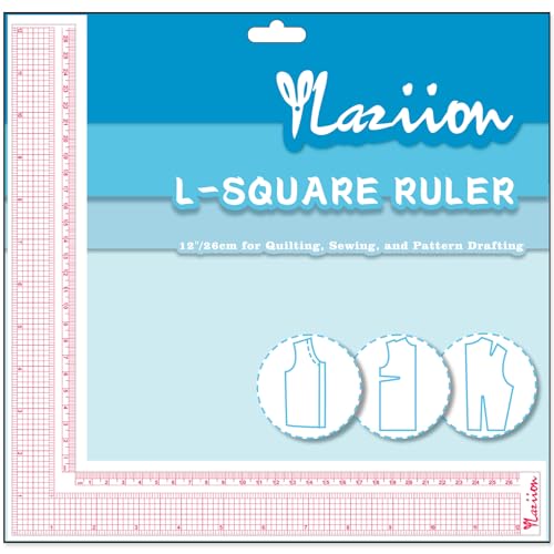 YLaziion 12" Acrylic L-Square Sewing Ruler, Right Angle Quilting Tool - style: 12" L-Square Ruler