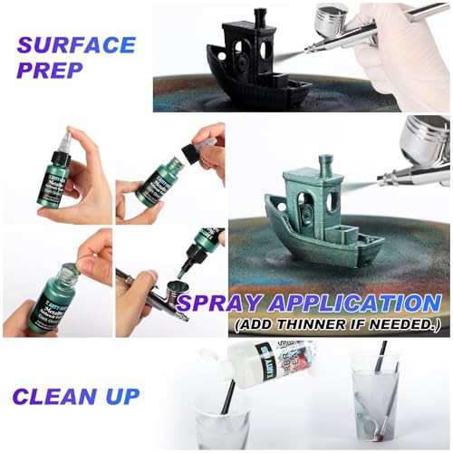 X ARTY HUB Metallic Airbrush Paint Kit, Water-Based Air Brush Painting Set