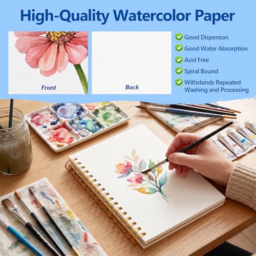 4Pack Watercolor Paper,Cold Press Water Color Paper,50 Sheets Each - size: 4 Packs