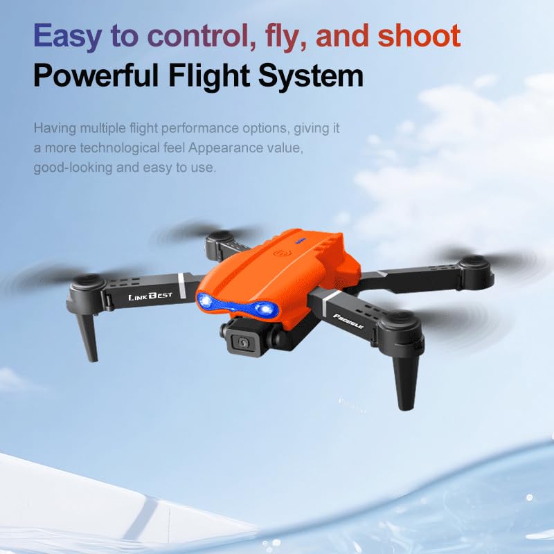 E99 Nova Drone with 2.4Inch Screen Remote Control & Dual Camera, 50X Zoom Foldable Quadcopter, Optical Flow Positioning Hover, 360° Flip, Trajectory Flight, APP Filter & Beauty, One-Key Takeoff, Gift for Beginners Adults