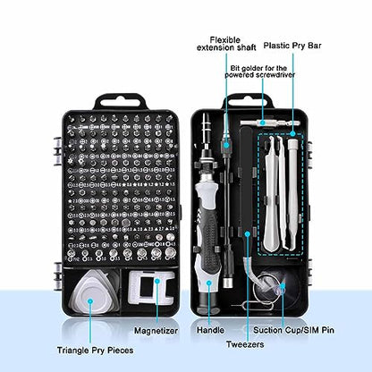 EFAITHFIX Precision Screwdriver Set, Professional 115 in 1 Magnetic Repair Tool Kit for Computer, Mobile Phone, Laptop, Tablet, Game Console, Watch, Camera, Eyeglasses, Electronics, DIY Projects, etc - size: 115 in 1