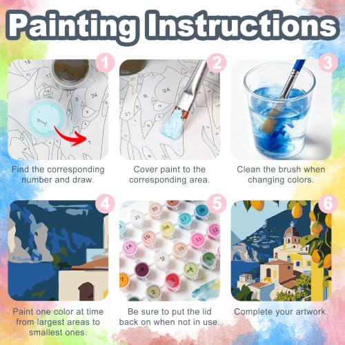 Lemon Tree Framed Paint by Numbers Kit for Adults Beginner 8x12 inch - color: Frame-OP-US10