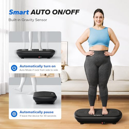 Merach CV40 Curved Vibration Plate Exercise Machine with 440lbs Capacity - color: Black