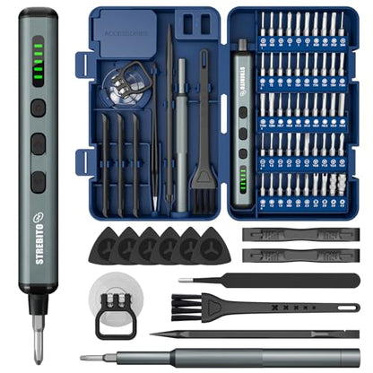 STREBITO 67 in 1 Electric Screwdriver Set, Electric Screwdriver Cordless - color: Standard Blue