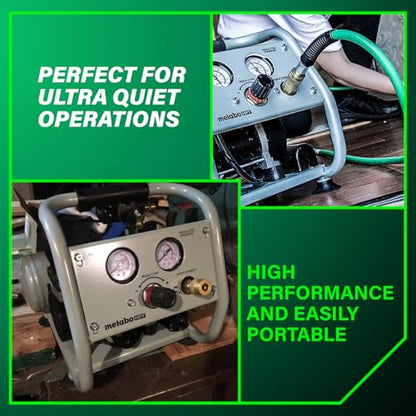 Metabo HPT Quiet Air Compressor, Portable 1 Gallon Oil-Free, EC28M