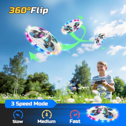 Foam UFO Drone for Kids, Stunt RC Plane with LED Lights, 15 Min Flight
