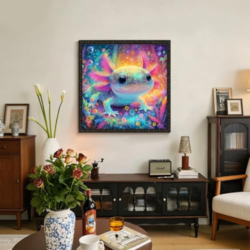 5D Colorful Glittering Axolotl Diamond Art kits for Adults Beginners - color: KM1160-1