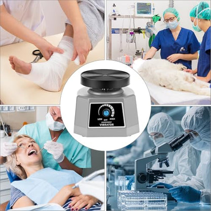 QWORK Lab Vibrator 4" - 110V Small Round Shaker Oscillator, Gypsum Mixing Machine, for Mixing Plaster/Gypsum