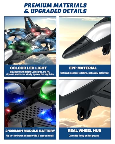 JoyRapt Drones for Kids Foam RC Plane, Remote Control Airplane - color: 2 Batteries