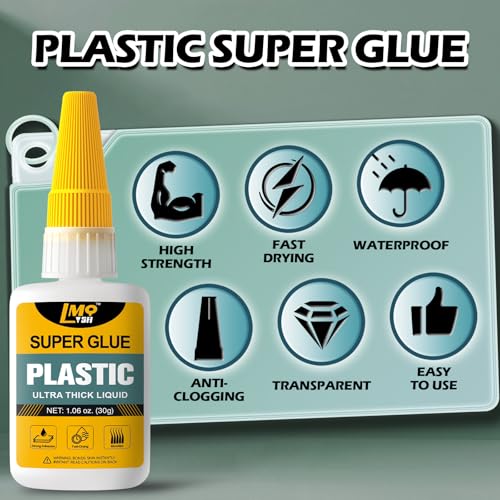 Plastic Super Glue Liquid, Clear Instant Cyanoacrylate Glue for Plastic Model 3d Printing PLA Airplane Miniatures Heavy Duty, All Purpose Superglue for Metal Rubber Wood Ceramic, Strong and Waterproof - size: 2oz-thick
