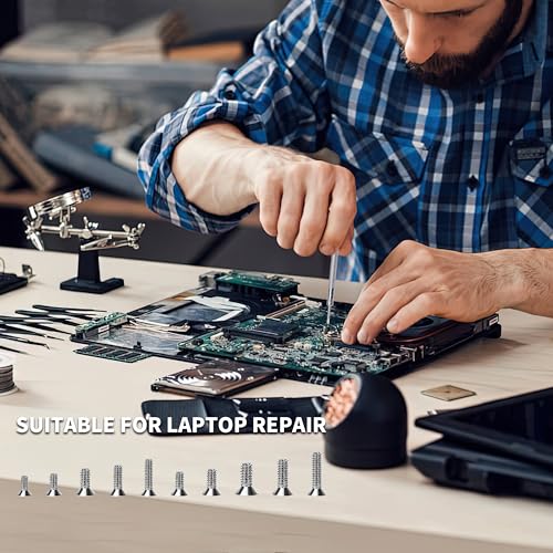 500 Pcs Laptop Screws, M1.2/M1.4/M2 Small Mini Micro Tiny Screws for Electronics, Computer Replacement Screw for Glasses Watch SSD M.2 Hard Drive Repair Screw(Silver) （M） - color: Silver countersunk head