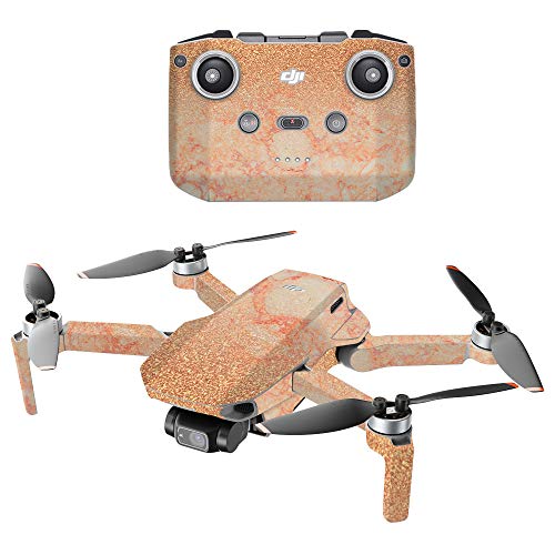 MightySkins Compatible with DJI Mini 2 Portable Drone - Flashy Apricot Marble | Protective, Durable, and Unique Vinyl Decal wrap Cover | Easy to Apply and Change Styles | Made in The USA - color: Flashy Apricot Marble