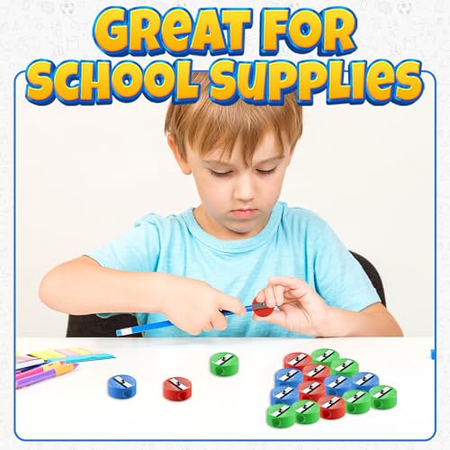 Mini Pencil Sharpeners (144-Pack) Pocket Handheld Colored Pencil Sharpeners