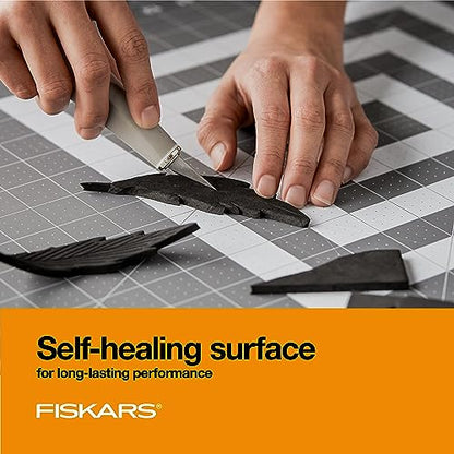 Fiskars 24" x 36" Self Healing Cutting Mat, Extra Large Double-Sided Grid - color: Gray, size: 24"L x 36"W