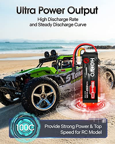 HOOVO 4S 14.8V LiPo Battery 7000mAh 100C RC Battery Softcase TR Plug 2 Pack