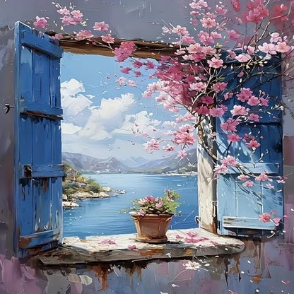 5D Blossom Window Diamond Art kits for Adults Beginners 13.7x 13.7 Inch - color: KM944-1
