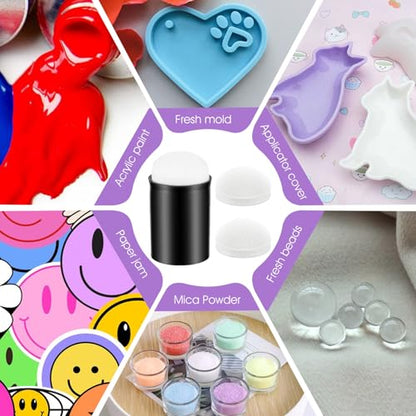 Ymapinc 80Pcs Face Painting Sponges Set, (Fits 1.6cm/0.63inch Fingers) 10 Finger Daubers with 70 Replacement Sponges, Paint Applicator for Crafts Drawing